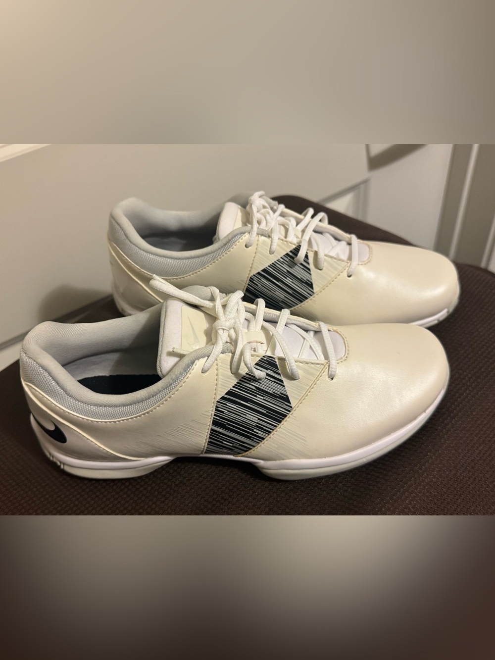 Women’s Nike White Athletic Golf Shoes with Black Accent size 6